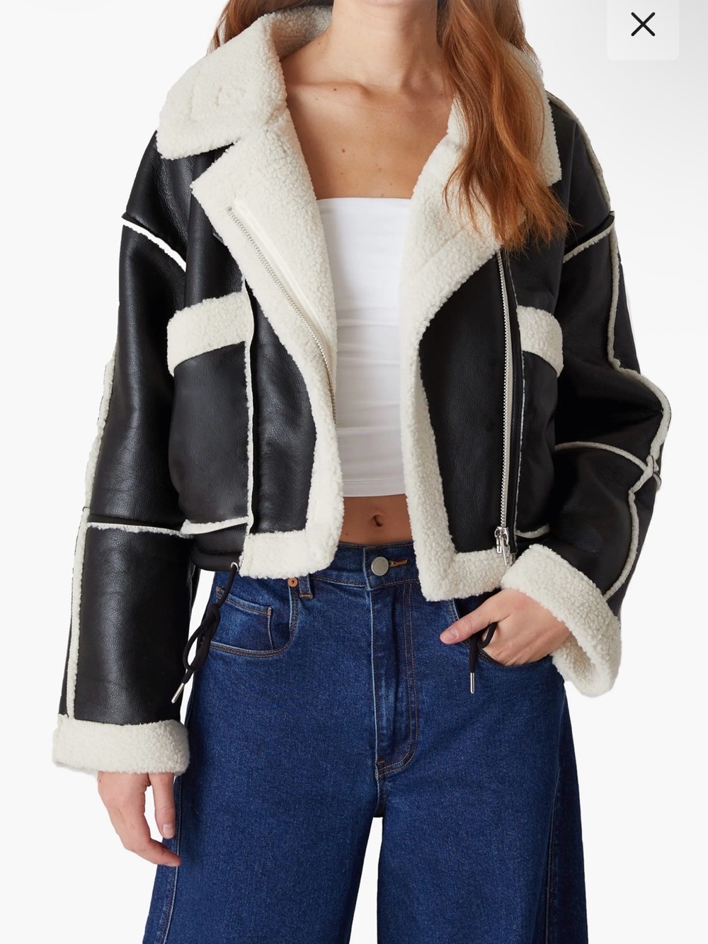 BLANK NYC Black MotoJacket w/ Faux Shearling (XS) NWT! (Sold-Out style)